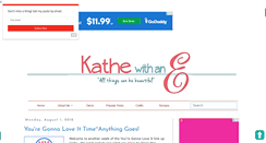 Desktop Screenshot of kathewithane.com